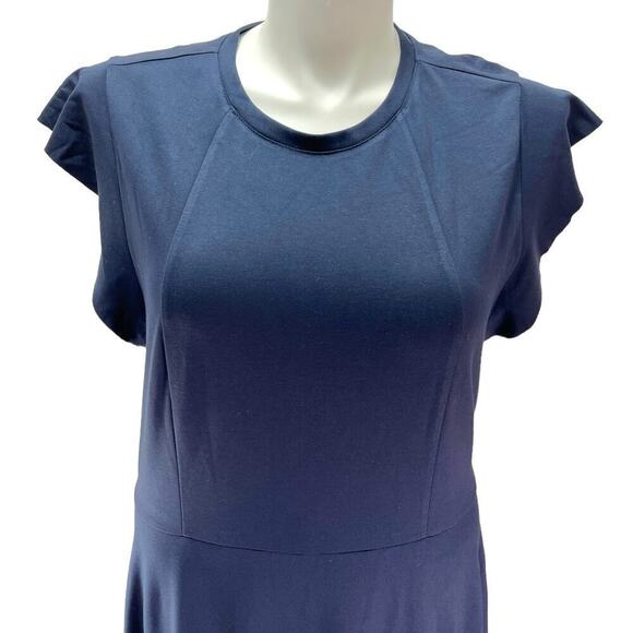 City Chic Aubree Frill Shoulder Fit & Flare Dress Navy Womens Plus Size 16 NWT - Picture 5 of 9